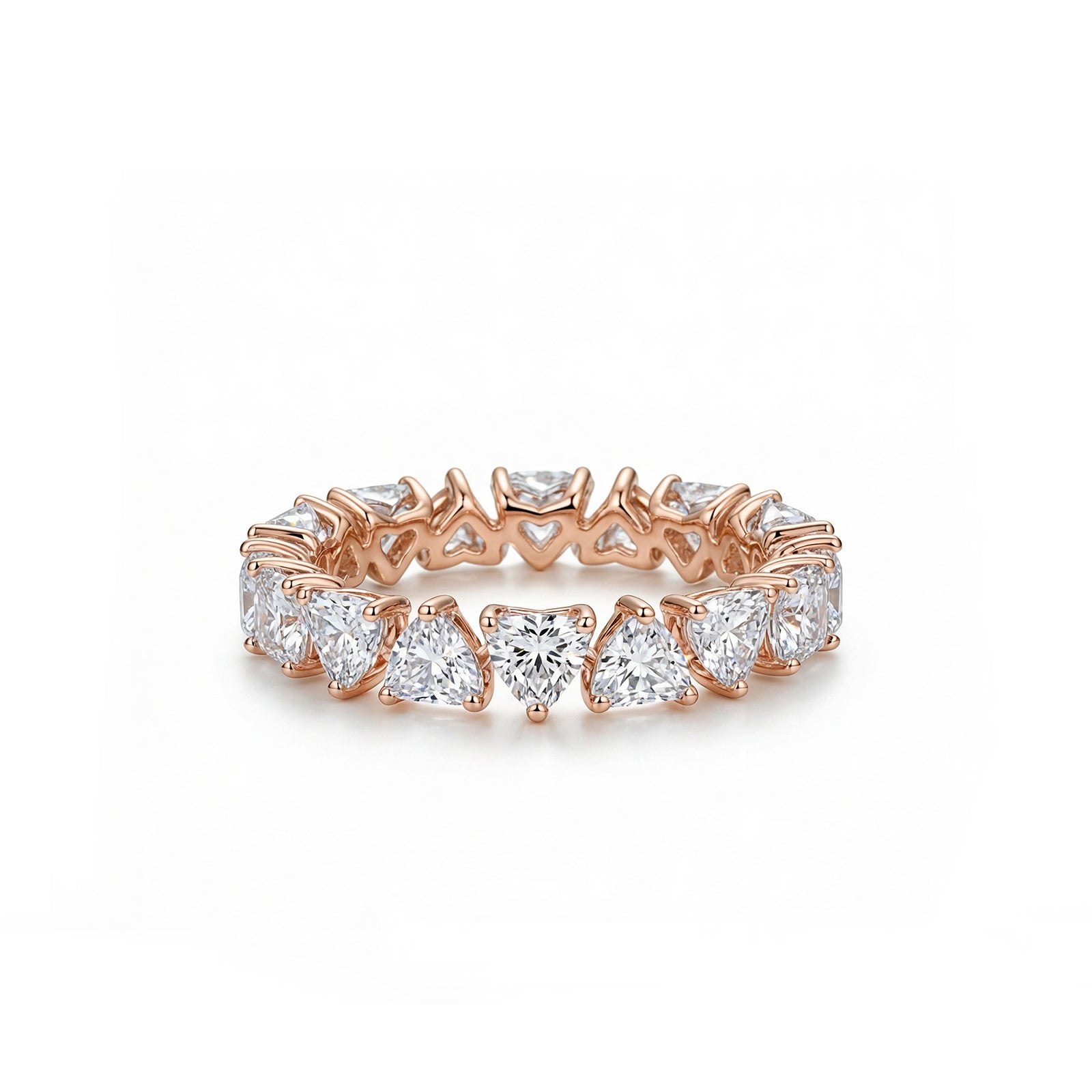 Heart Cut Eternity Stackable Ring, Perfect Promise & Anniversary Gift for Her