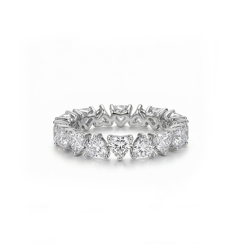 Heart Cut Eternity Stackable Ring, Perfect Promise & Anniversary Gift for Her