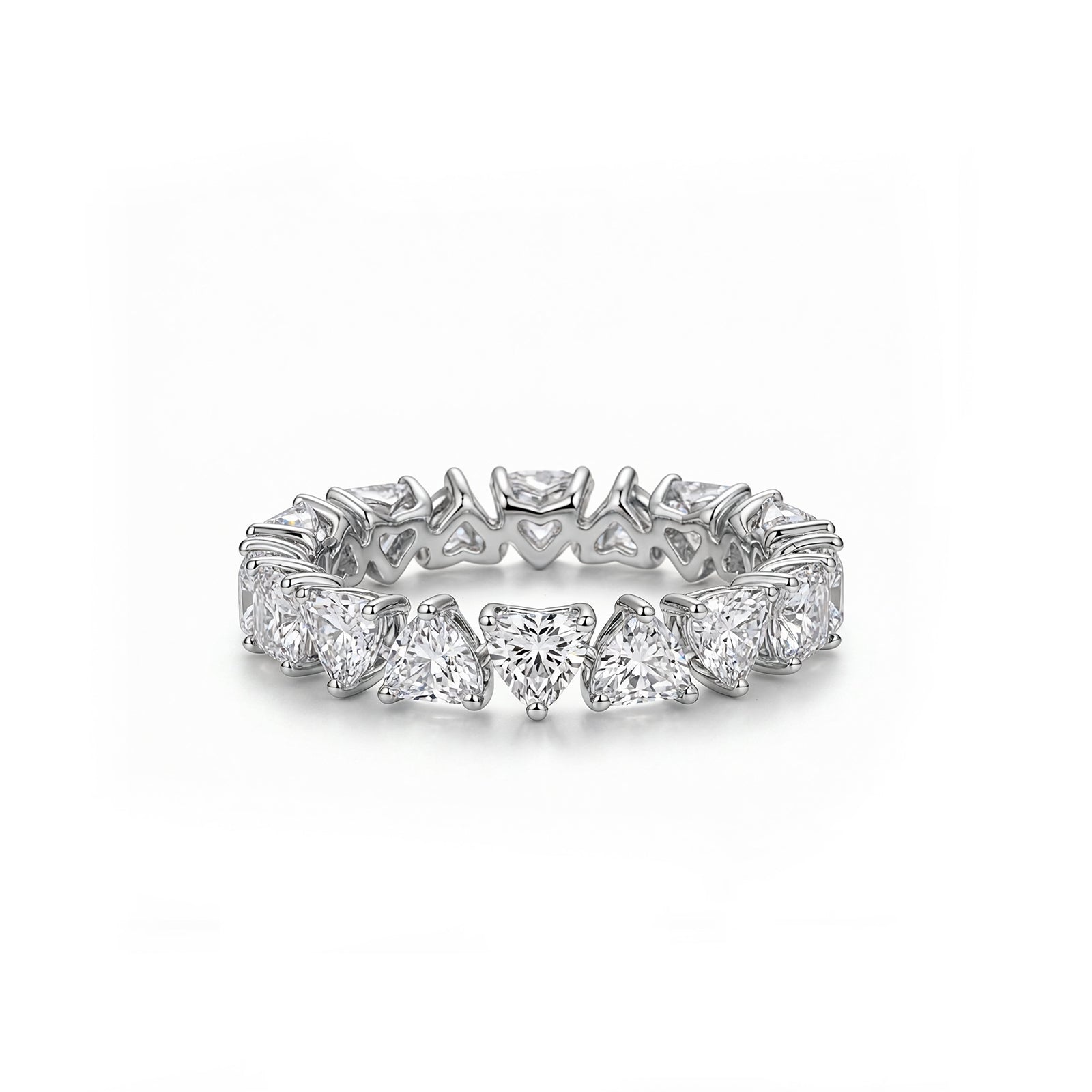 Heart Cut Eternity Stackable Ring, Perfect Promise & Anniversary Gift for Her