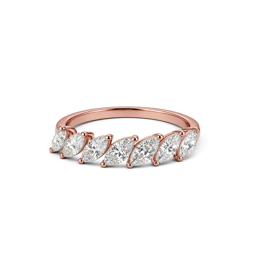 Classic 14K Gold Marquise Lab-Diamond Eternity Band