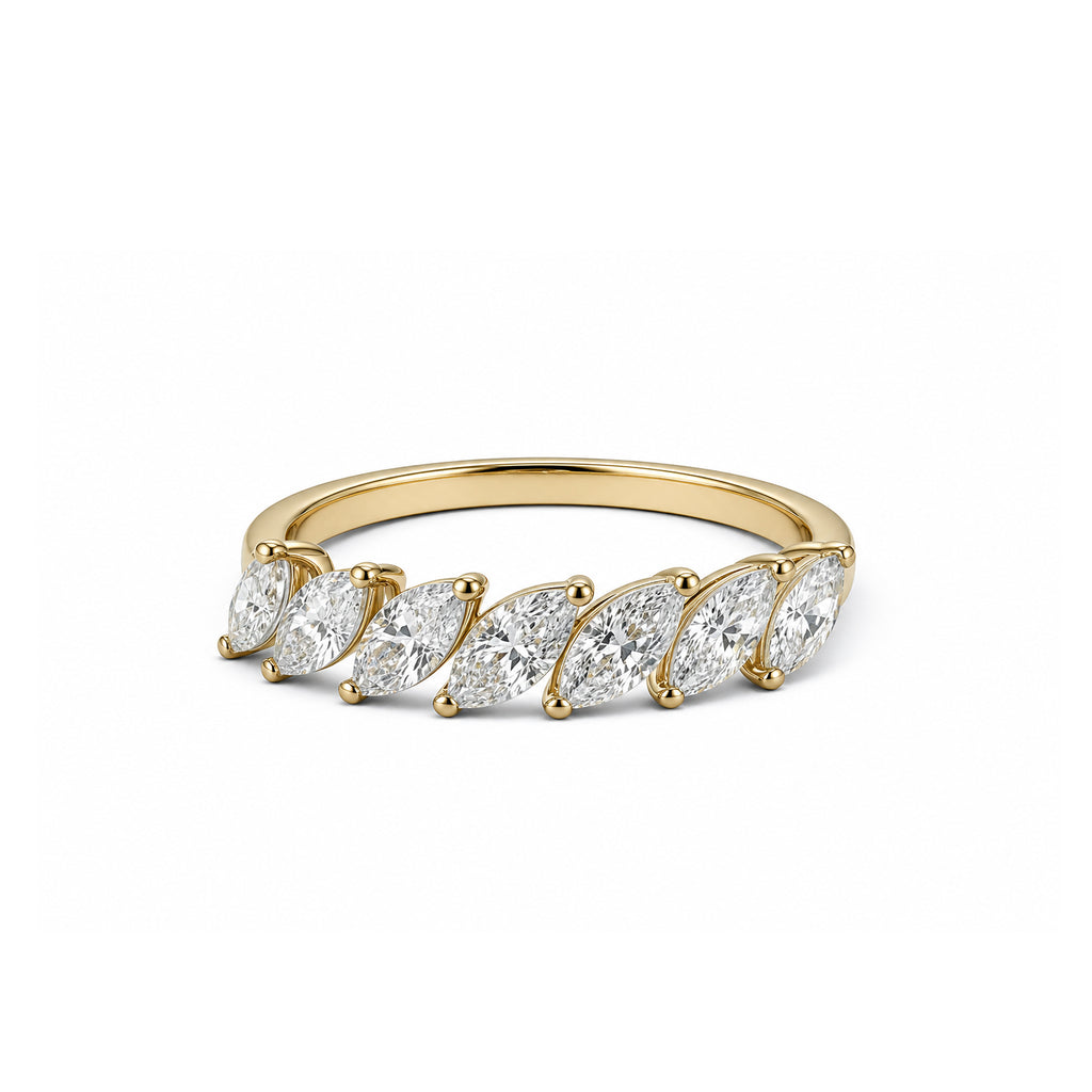 Classic 14K Gold Marquise Lab-Diamond Eternity Band