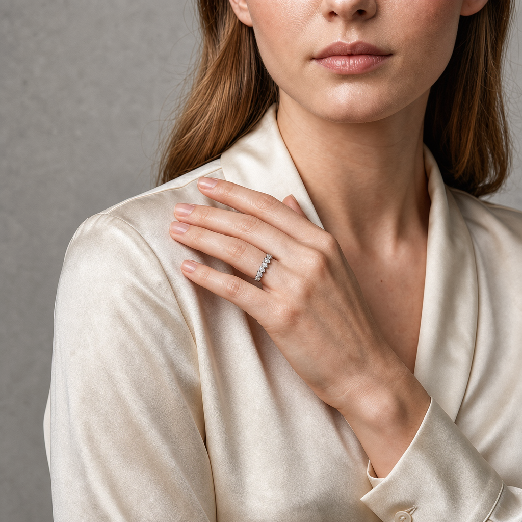 Classic 14K Gold Marquise Lab-Diamond Eternity Band