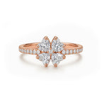 14K Gold Four-Leaf Clover Lab-Grown Diamond Band Ring