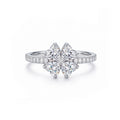 14K Gold Four-Leaf Clover Lab-Grown Diamond Band Ring