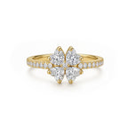 14K Gold Four-Leaf Clover Lab-Grown Diamond Band Ring