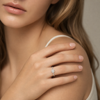 14K Gold Four-Leaf Clover Lab-Grown Diamond Band Ring