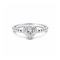 14K Yellow Gold Beaded Band Heart Cut Lab-Grown Diamond Ring