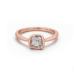 Minimalist 14K Rose Gold Princess-Cut Lab-Grown Diamond Ring