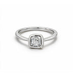 Minimalist 14K Rose Gold Princess-Cut Lab-Grown Diamond Ring