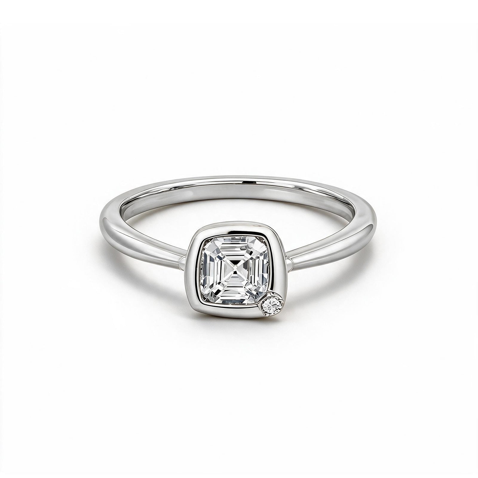 Minimalist 14K Rose Gold Princess-Cut Lab-Grown Diamond Ring