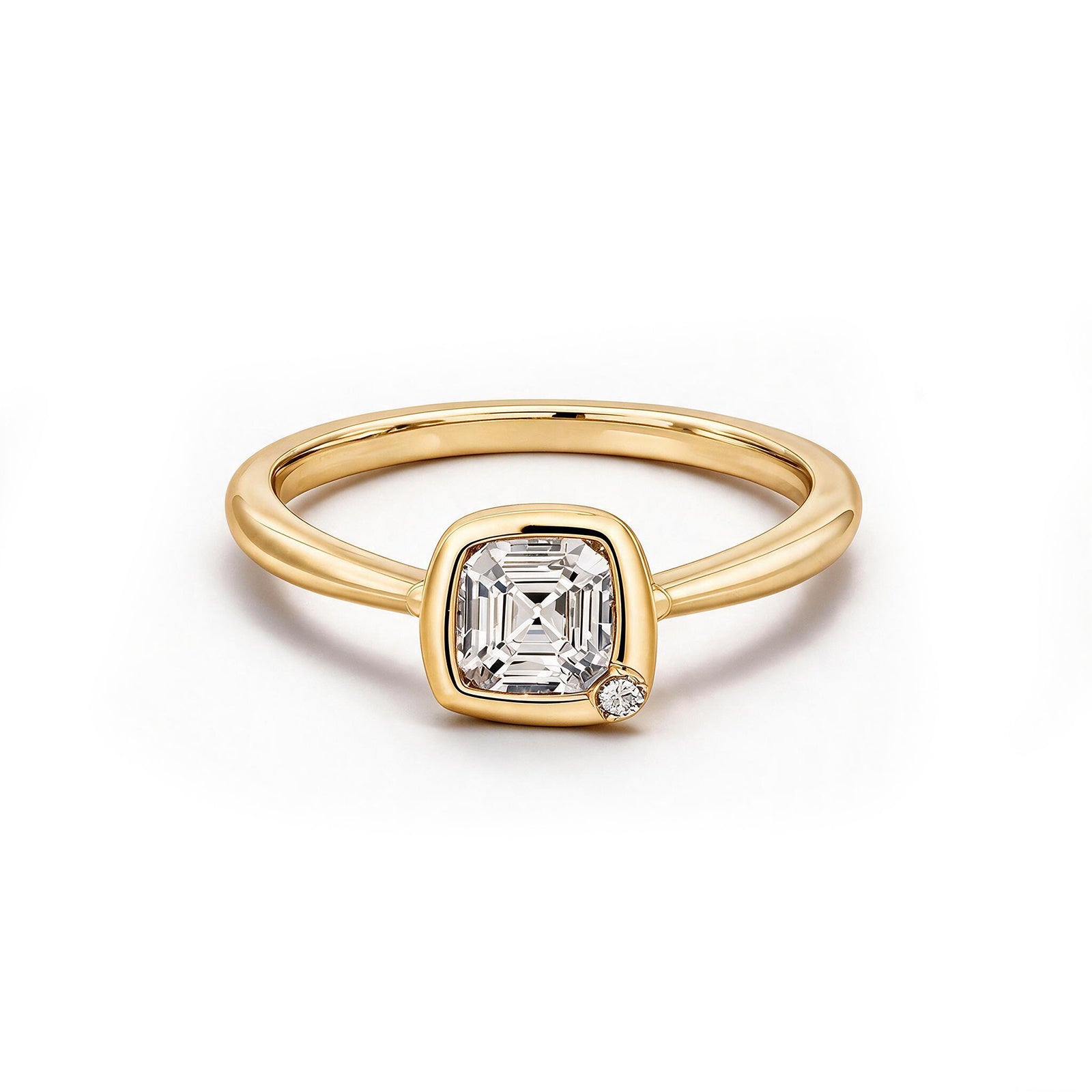 Minimalist 14K Rose Gold Princess-Cut Lab-Grown Diamond Ring