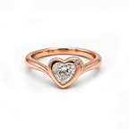 14K Rose Gold Side-Stone Heart-Shaped Lab-Grown Diamond Ring