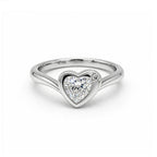 14K Rose Gold Side-Stone Heart-Shaped Lab-Grown Diamond Ring