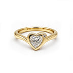 14K Rose Gold Side-Stone Heart-Shaped Lab-Grown Diamond Ring
