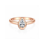 14K Rose Gold Side-Stone Pear-Shaped Lab-Grown Diamond Ring