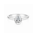 14K Rose Gold Side-Stone Pear-Shaped Lab-Grown Diamond Ring