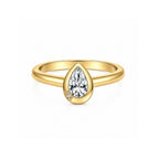 14K Rose Gold Side-Stone Pear-Shaped Lab-Grown Diamond Ring