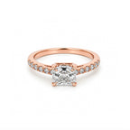 Minimalist 14K Yellow Gold Square-Shaped Lab-Grown Diamond Ring