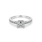 Minimalist 14K Yellow Gold Square-Shaped Lab-Grown Diamond Ring