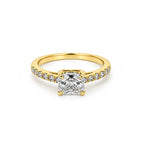 Minimalist 14K Yellow Gold Square-Shaped Lab-Grown Diamond Ring