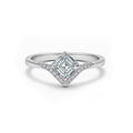 14K Gold Square-Cut Lab-Grown Diamond Side-Stone Ring