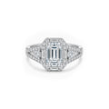 14K Gold Square-Cut Lab-Grown Diamond Pave Side-Stone Ring