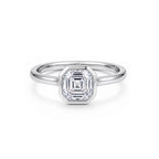 Minimalist 14K Rose Gold Emerald-Cut Lab-Grown Diamond Ring