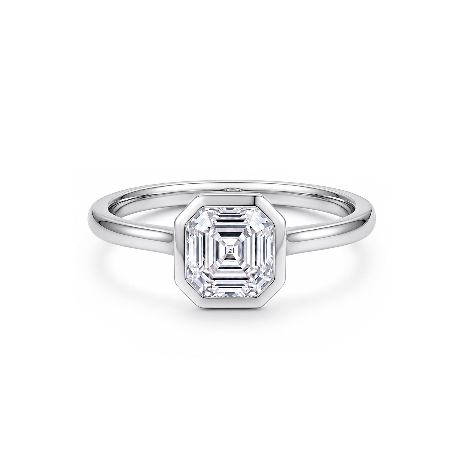 Minimalist 14K Rose Gold Emerald-Cut Lab-Grown Diamond Ring