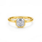 Minimalist 14K Rose Gold Emerald-Cut Lab-Grown Diamond Ring