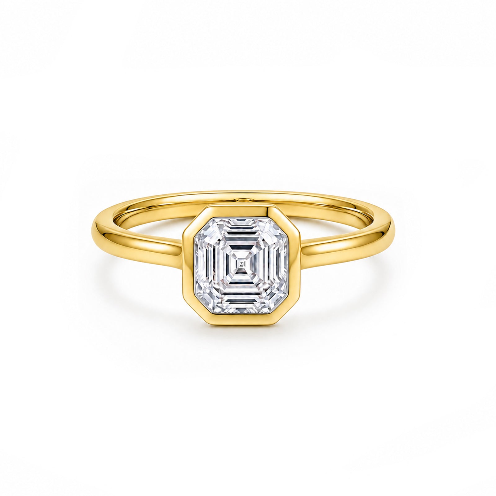 Minimalist 14K Rose Gold Emerald-Cut Lab-Grown Diamond Ring