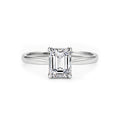 14K Rose Gold Emerald-Cut Lab-Grown Diamond Four-Prong Solitaire Ring