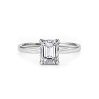 14K Rose Gold Emerald-Cut Lab-Grown Diamond Four-Prong Solitaire Ring