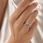 14K Rose Gold Emerald-Cut Lab-Grown Diamond Four-Prong Solitaire Ring