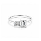 Toi et Moi Emerald & Asscher-Cut Rose Gold Ring