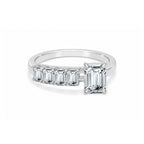 Emerald-Cut with Side Stones Rose Gold Ring