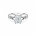 Elegant 14K White Gold Emerald-Cut Lab-Grown Diamond Split Shank Ring
