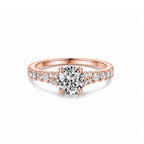 14K White Gold Round-Cut Lab-Grown Diamond Split Shank Pave Band Ring