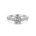 14K White Gold Round-Cut Lab-Grown Diamond Split Shank Pave Band Ring