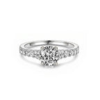 14K White Gold Round-Cut Lab-Grown Diamond Split Shank Pave Band Ring