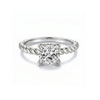 Elegant 14K Rose Gold Princess-Cut Lab-Grown Diamond Twisted Ring