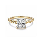 Elegant 14K Rose Gold Princess-Cut Lab-Grown Diamond Twisted Ring