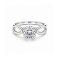 14K Gold Plated Round Cut Engagement Ring, Infinity Band