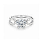14K Gold Plated Round Cut Engagement Ring, Infinity Band
