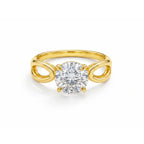 14K Gold Plated Round Cut Engagement Ring, Infinity Band