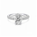 Minimalist 14K Rose Gold Oval-Cut Lab-Grown Diamond Four-Prong Ring