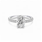 Minimalist 14K Rose Gold Oval-Cut Lab-Grown Diamond Four-Prong Ring