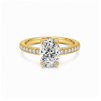 Minimalist 14K Rose Gold Oval-Cut Lab-Grown Diamond Four-Prong Ring
