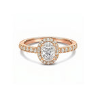 Elegant 14K White Gold Oval-Cut Lab-Grown Diamond Halo Ring