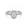 Elegant 14K White Gold Oval-Cut Lab-Grown Diamond Halo Ring