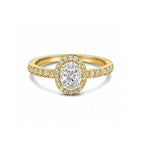 Elegant 14K White Gold Oval-Cut Lab-Grown Diamond Halo Ring